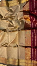 Sari with gold and red patterns