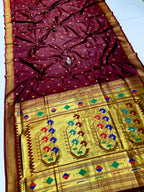 Ashavali maroon saree