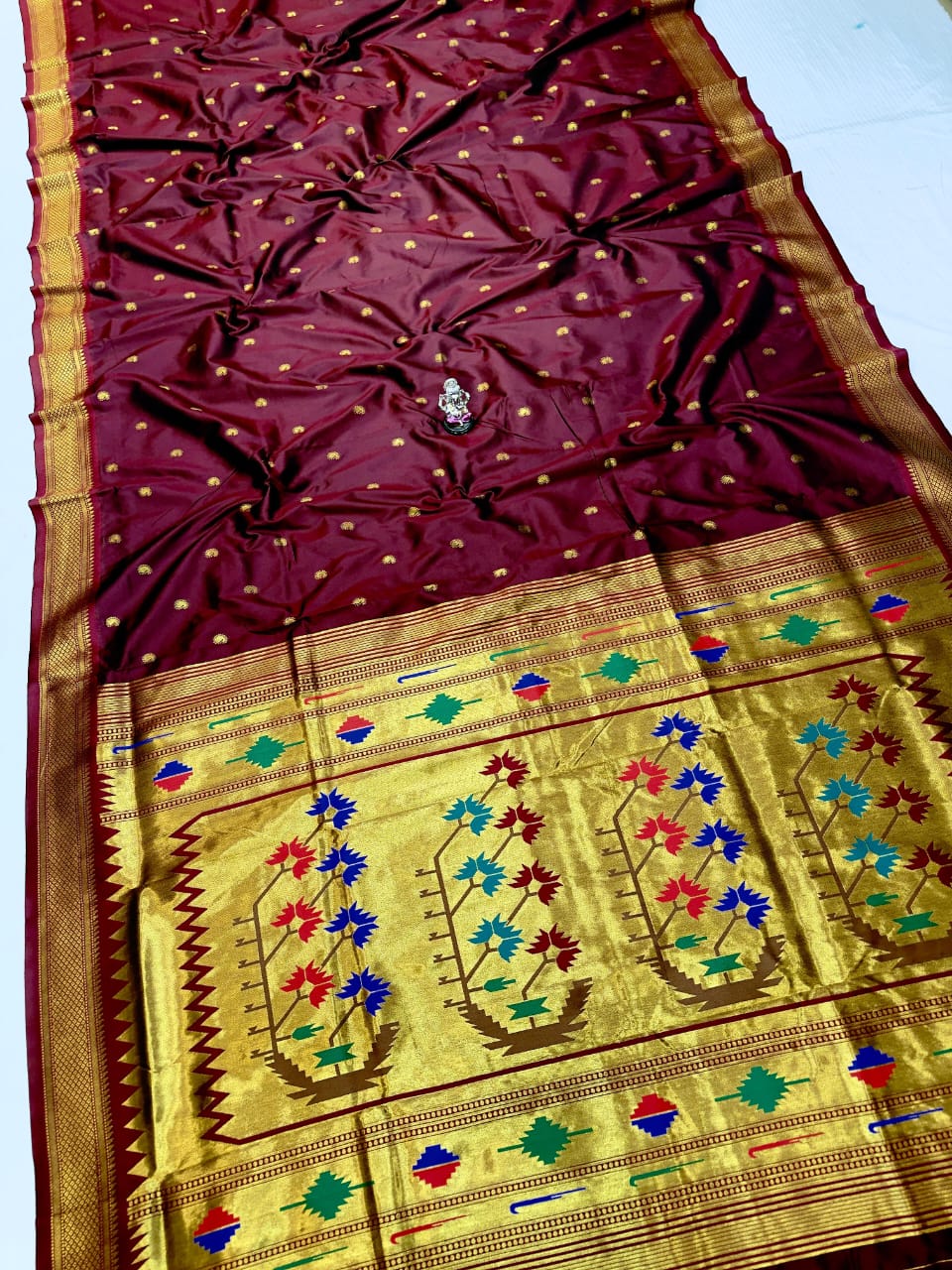 Ashavali maroon saree