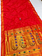 Ashavali pink red saree. 