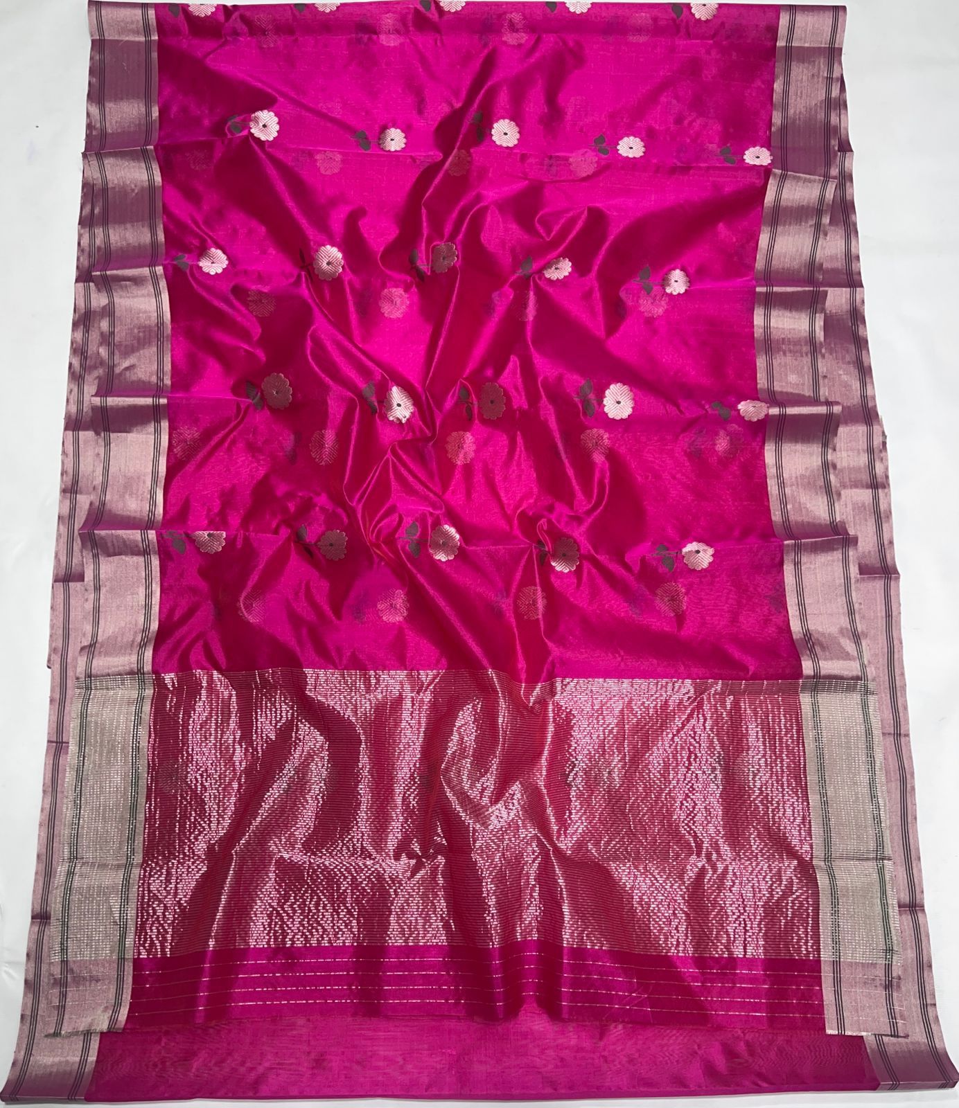 pink chanderi saree