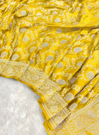 Sunehri Banarasi Katan Mashru Soft Silk Saree