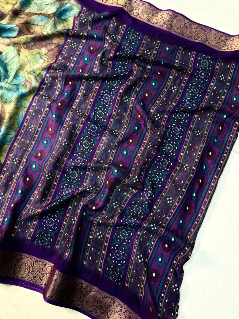 Marshmallow Georgette Saree