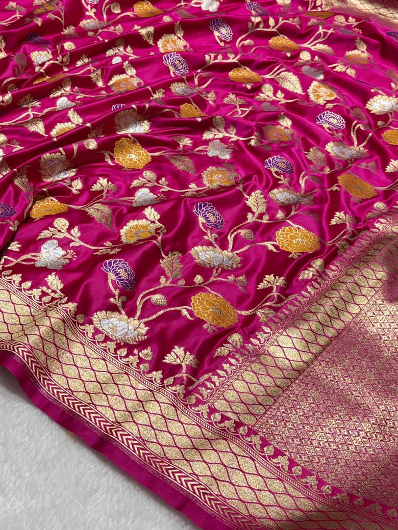Shivangi Banarasi Katan Mashru Mina Soft Silk Saree