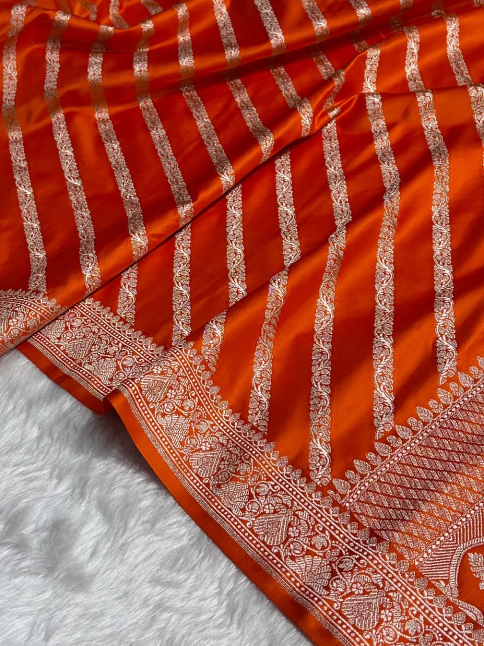 Panna Banarasi Mashru Soft Silk Saree