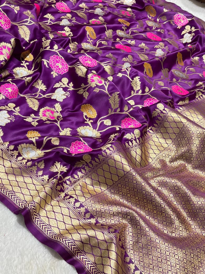 Shivangi Banarasi Katan Mashru Mina Soft Silk Saree