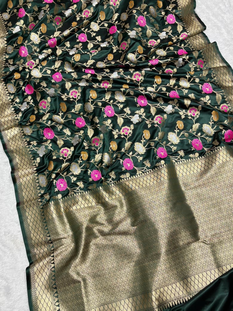 Shivangi Banarasi Katan Mashru Mina Soft Silk Saree