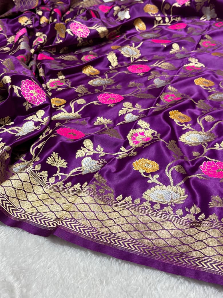 Shivangi Banarasi Katan Mashru Mina Soft Silk Saree