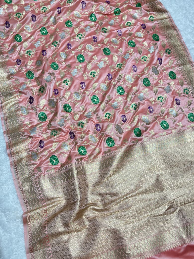 Shivangi Banarasi Katan Mashru Mina Soft Silk Saree