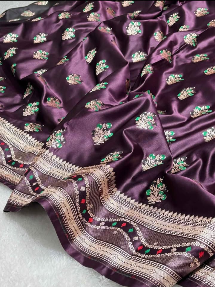 Kala Kriti Banarasi Katan Mashru Soft Silk Saree