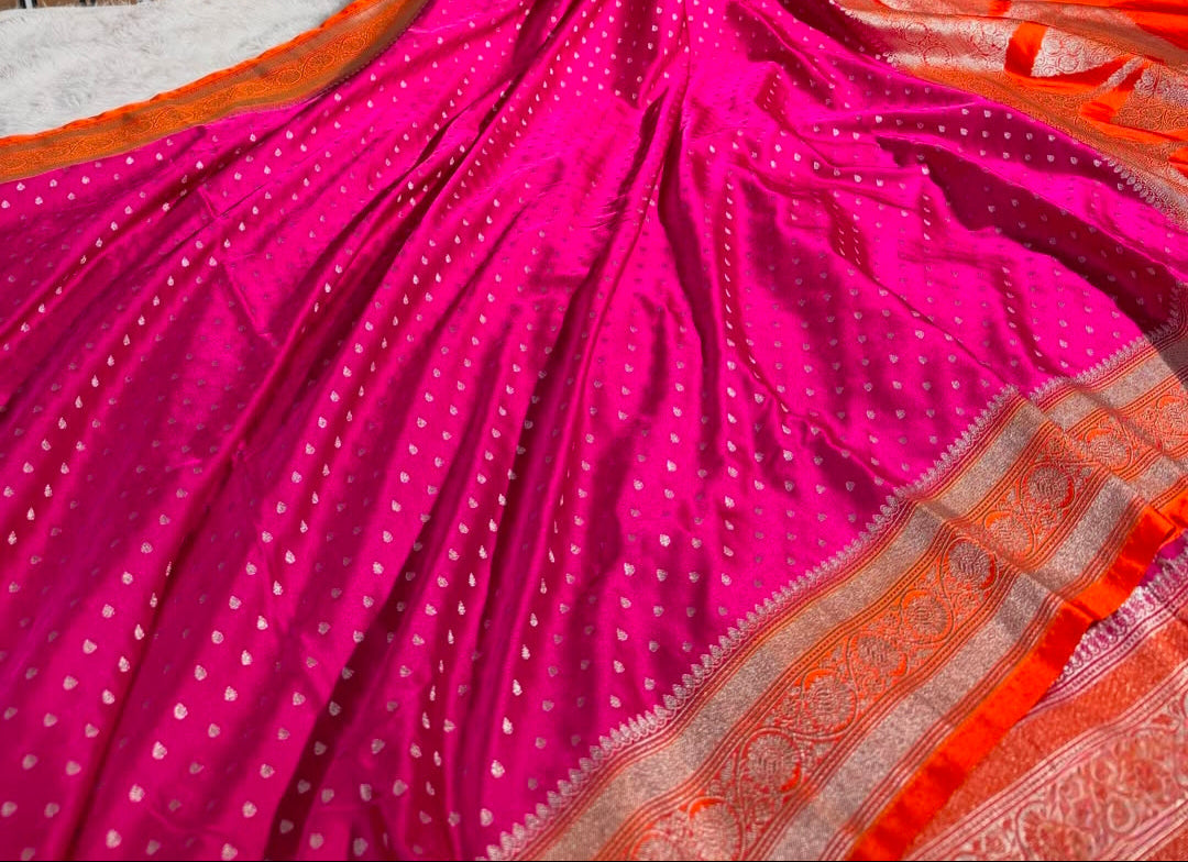 neelakshi pink and orange  saree
