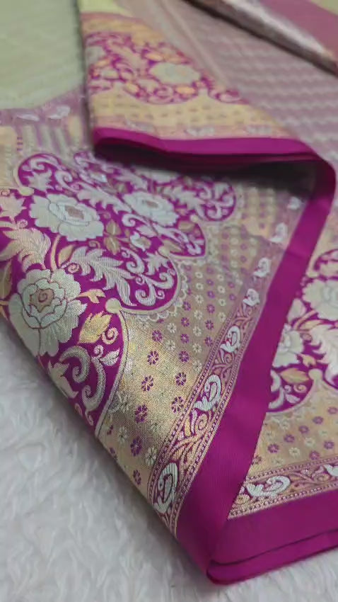 Kanjeevaram saree pista green 