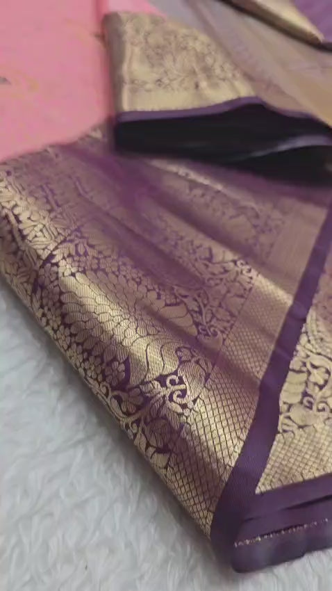 brown border kanchi saree