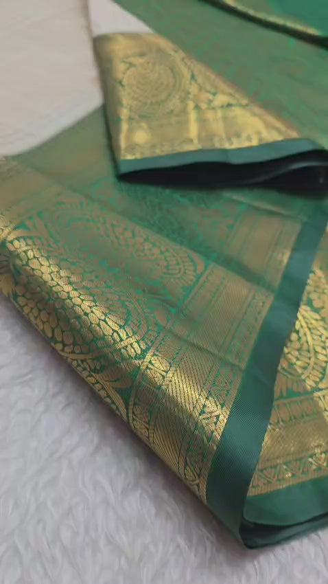 off white and green. saree