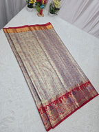 Decorative scarf with floral patterns on a white surface