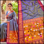 swan grey paithani